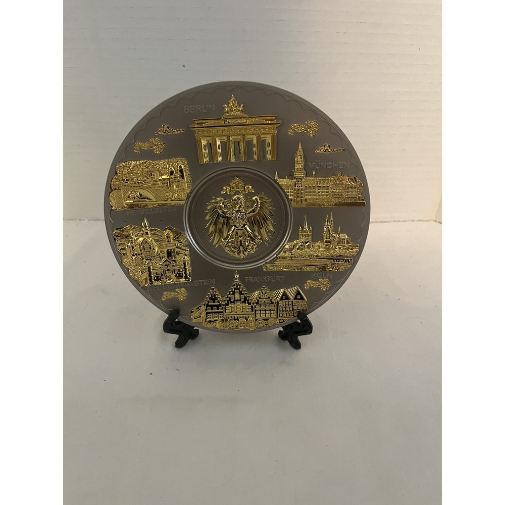 Beautiful Places In Germany Decorative Gold Accent 5.5"Show Plaque.